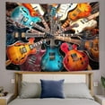 thumbnail image 4 of Cool Music Guitar Themed Tapestry Gifts, Rock and Roll Musical Tapestry Wall Hanging for Men Boys Bedroom, Hippie Party Decorations Tapestries Poster College Dorm Home Decor 90X70Inches, 4 of 4