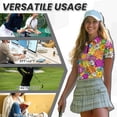 thumbnail image 6 of Garronmavis Golf Shirt for Women Zip Up Collared Tennis Shirts Short Sleeve Hiking Shirts Workout Tops Womens Hippie Floral Golf Shirt, Hippie Flowers, Size L, 6 of 7