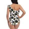 thumbnail image 6 of Yiaed Sea ​​Urchin Print Women One Piece Swimsuits Tummy Control One Shoulder Bathing Suits Pattern Ruffle Swimwear-Large, 6 of 8