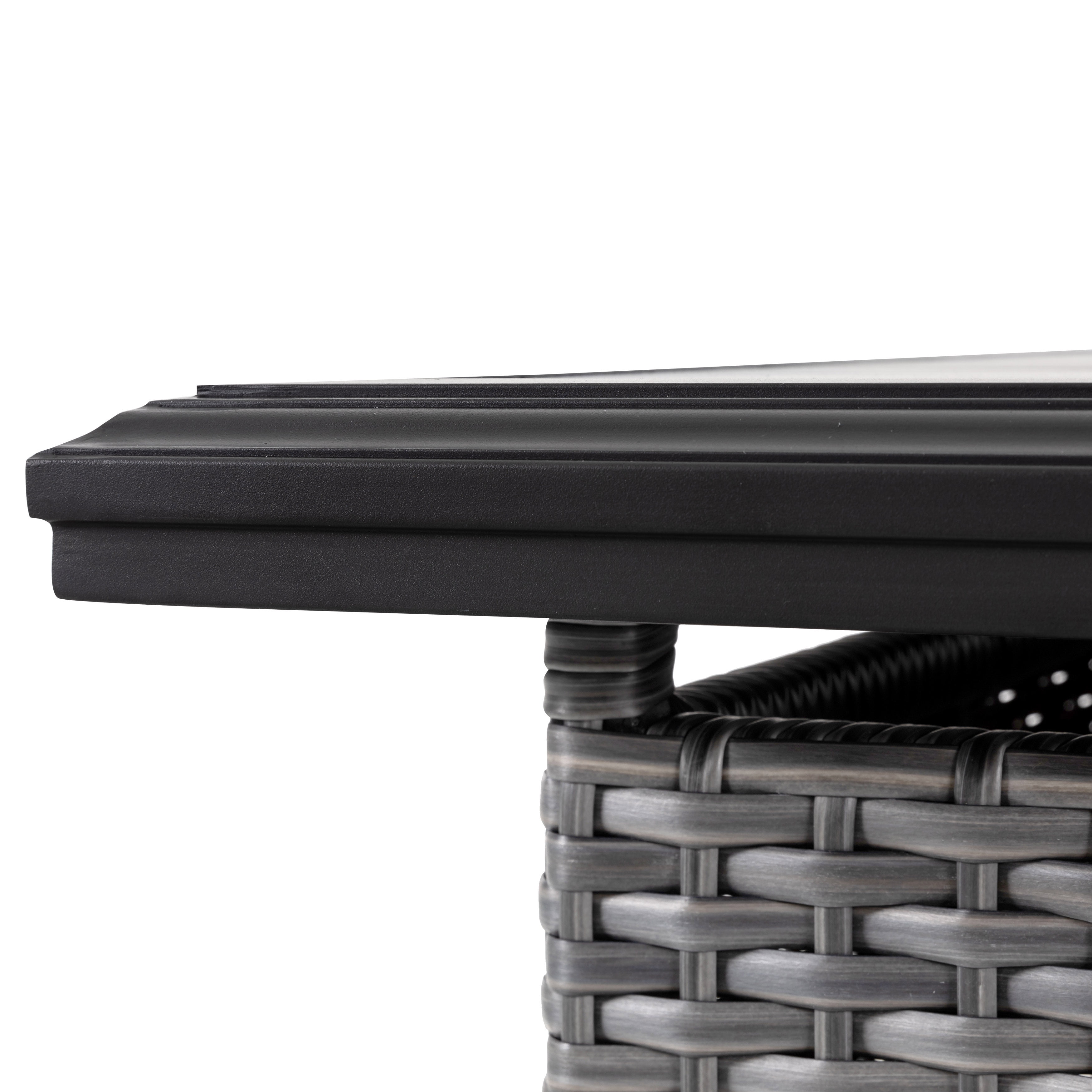 Nuu Garden Aluminum Rattan Fire Pit Table with a Side Door