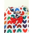 thumbnail image 5 of Toddler Boys Summer Outfit Sets Short Sleeve Heart Print Shirt + Red Suspender Shorts Two-Piece Outfits Set, 5 of 8
