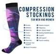thumbnail image 2 of FORMRS Womens Knee High Socks Casual Long Thick Travel Daily Wear, 2 Pairs, Pink Neon Road, 2 of 6