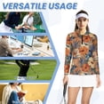 thumbnail image 6 of Uorisanigo Classic Hibiscus Womens Golf Shirt Soft Polyester Spandex Fabric Quick Dry Athletic Polo Shirts Breathable Versatile Quarter Zip Pullover for Women, 6 of 7