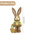 thumbnail image 3 of THHEIC Easter Decorations Bunny Figurines Tabletop Spring Decor, Rustic Straw Bunny with Carrot, Sisal Rabbit Statues Ornaments for Table, Home, Office, Kitchen, and Farmhouse, 3 of 9