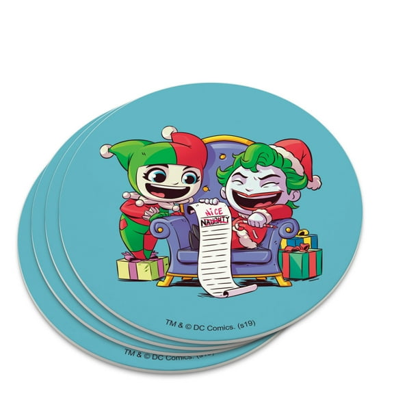 Harley Quinn and Joker Naughty List Novelty Coaster Set