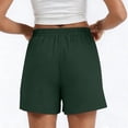 thumbnail image 5 of iHPH7 Women's Stretch Waist Shorts Summer Casual Lightweight Solid Color Shorts Elastic Waist Comfy Relaxed Fit Lounge Shorts with Pockets for Vacation Travel Everyday Wear Dark Green L, 5 of 6