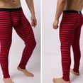 thumbnail image 4 of Qarigey Pantalones térmicos para hombre, Color rayado, cálido, grueso, fino, pijama, pantalones ajustados de algodón, cómodos, ropa de casa para Camisetas Verde Qarigey AP013562-03, 4 of 6