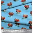 thumbnail image 3 of Soimoi Blue Heavy Canvas Fabric Barn & Cow Farm Printed Fabric 1 Yard 58 Inch Wide, 3 of 3