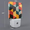 thumbnail image 2 of Balery Geometric Cube Pattern Art Pattern LED Night Light with Automatic Sensor Plug in Night Light with Dusk-to-Dawn Light Sensor LED Nightlight 0.5W-UK, 2 of 7