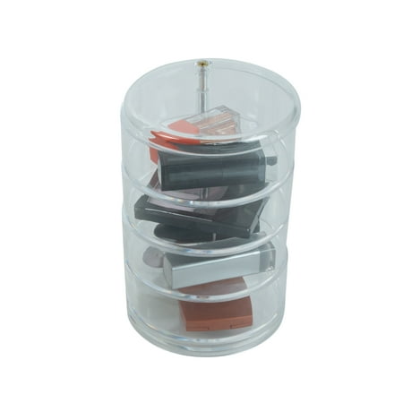Simplify 4 Tier Swivel Makeup Cosmetic and Jewelry Holder, Clear