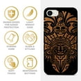 thumbnail image 4 of Case Yard Wooden Case for iPhone-SE Soft TPU Silicone cover Slim Fit Shockproof Wood Protective Phone Cover for Girls Boys Men and Women Supports Wireless Charging Tribal Indian Mask Design, 4 of 7