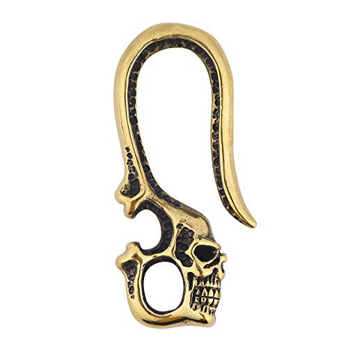 Brass Keychain Pant Clip Hook Bag Hook With Skull Pendant Car EDC Keychain Set 