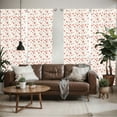 thumbnail image 2 of Ambesonne Vintage Window Curtains, Peony Flowers Blooms, Each 28" W x 84" L, Dark Coral White, 2 of 5