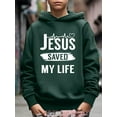 thumbnail image 3 of Boy's Casual Hoodies, JESUS SAVED MY LIFE Print Pullover Casual Long Sleeve Comfy Trendy Sweatshirt For Outdoor, 3 of 8