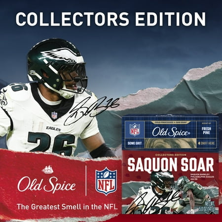 Old Spice Men's Cold Processed Bar Soap, NFL Collection, Saquon Soar, Fresh Pine, 5oz