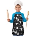thumbnail image 2 of Halloween Ghost Bat Star Pattern Kids Aprons for Girls and Boys,Adjustable Neck Strap Toddler Aprons for Kids Cooking Baking,23.6"x19", 2 of 7