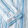 thumbnail image 4 of Camisas Y Playeras Camisa informal con estampado de rayas de empalme de otoño para hombre Camisa de manga larga con cuello vuelto Blusa (Light Blue, M), 4 of 7