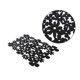 thumbnail image 4 of Juego de 4 manteles individuales de fieltro negro para comedor, diseño de flores cortadas no tejidas para mesas elegantes, 4 of 4