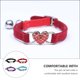 thumbnail image 2 of Collar de seguridad ajustable con forma de corazón para gato, 4 unidades, con cascabel y correa de cuello con diamantes de imitación, 2 of 8