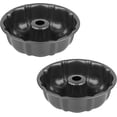 thumbnail image 1 of Juego de 2 Moldes para Pastel tipo Bundt de 9.5 pulgadas Antiadherentes de Acero al Carbono Extra Resistente con Tubo Central Ideales para Pound Cake Flan Chocoflan y Gelatina, 1 of 5
