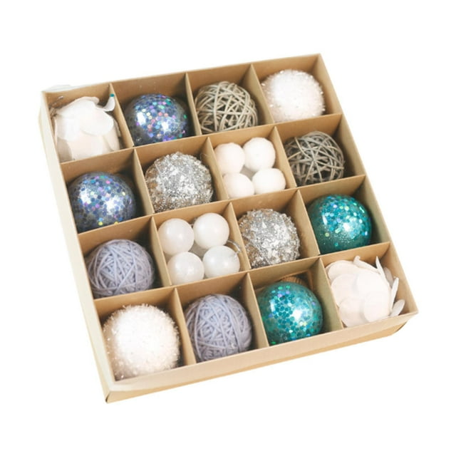 30 adornos navideños decorativos colgantes irrompibles para árbol de Navidad Azul