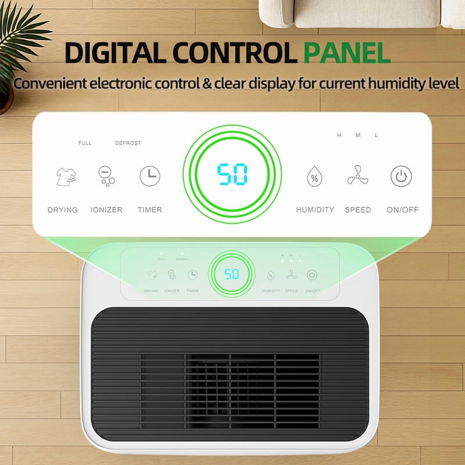 Edendirect 53 pt.4,500 Sq.Ft. White Dehumidify Efficiently Dehumidifier,with Drain Hose,Bucket,Auto Defrost,Low Noise