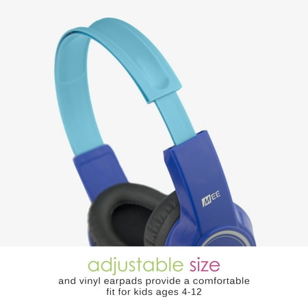 MEE audio - KidJamz 3 Wired On-Ear Headphones with Built-In Microphone and Volume-Limiting Technology - Blue