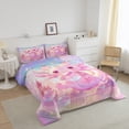 thumbnail image 3 of Axolotl Bedding Set Queen Size Kawaiii Salamander Cute Comforter Set Pink Dreamy Castle Nebula Quilt Ocean Animals Cute Bedding Comforter Sets Bedroom Decor, 3 of 7