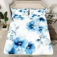thumbnail image 2 of jejeloiu Rustic Flower Full Size Sheets,Country Floral Bed Sheets,Blue Splatter Ink Sheet Sets For Girls,Microfiber Bedroom Decor,4pcs, 2 of 7