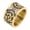 Non-Turnable Gold Black, variant on Men's Stainless Steel Ring Carved with Chinese Ancient Four Great Beasts Patron Saint Non-Turnable Silver Size 9