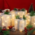 thumbnail image 5 of Set of 4 Christmas Lighted Gift Boxes Christmas Boxes with 80 LED Light String Indoor Outdoor Present Boxes Ornaments for Christmas Decoration, White, 5.1/5.9/6.7/7.48 Inches, 5 of 7