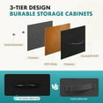 thumbnail image 5 of 9 Drawer Storage Dresser with Wood Top - Wide Fabric Chest Organizer for Bedroom, Closet, Living Room,Tower Cabinet, TV Stand, Hallway Entryway Furniture,Carbon Black, 5 of 6