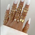 thumbnail image 1 of YUANOU 22 Sets Of Rings Butterfly Europe and America New Style Openings Love Female Designers Minority Rings(Gold)1set(22pcs), 1 of 6