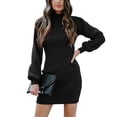 thumbnail image 1 of Vestidos de punto, vestido de suéter para mujer, mini vestido, vestido de invierno, vestidos casuales de manga larga de alta elasticidad de punto, 1 of 5