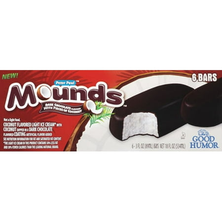 Good Humor Peter Paul Mounds Ice Cream Bars, 3 oz, 6 count
