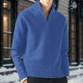 thumbnail image 2 of Sweaters for Men - Casual Bottoming Solid Color Warm Wool Knit Half Zip Long Sleeve Sweater Jacket, Daily Layering Wear, Breathable Fabric, Comfortable Outerwear, Men's Clothing, 2 of 4