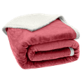 thumbnail image 6 of Evlmd Sherpa Throw Blanket for Couch Sofa - Fuzzy Soft Cozy Blanket for Bed, Fleece Thick Warm Blanket for Winter, Dusty Rose Fall Winter Queen Blanket, 80x90 Inches, 6 of 7