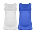 thumbnail image 3 of KyCheLot 2 Pack Women's Satin Tank Tops Multipack Tanks Ladies Round Neck Sleeveless Dressy Work Blouses, 3 of 5