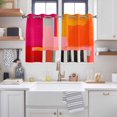 thumbnail image 2 of Pink Orange Kitchen Curtains Short 45 Inch Length, Geometric Modern Abstract Oil Painting Grommet Top Bedroom Living Room Curtains, Light Filtering Cafe Curtain Drapes 2 Panels Set 84''x45'', 2 of 9