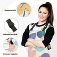 thumbnail image 2 of Pinkish Yellow Flowers Green Purple Leaves Apron Set with Oven Mitts Pot Holders Set of 5 Kitchen Stuff Accessories, 2 of 6