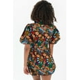 thumbnail image 2 of Charming Colorful Floral Mini Dress with Puff Sleeves and Button Down Collar - [ZhiHiMeRi] | (US 8-10)M, 2 of 12