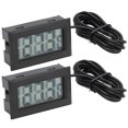 thumbnail image 1 of Refrigerator Temperature Meter, 2Pcs -50 Degrees Celsius ～110 Degrees Celsius  Waterproof Electronic Digital   2s Refresh With Probe For Aquarium For Greenhouse, 1 of 8