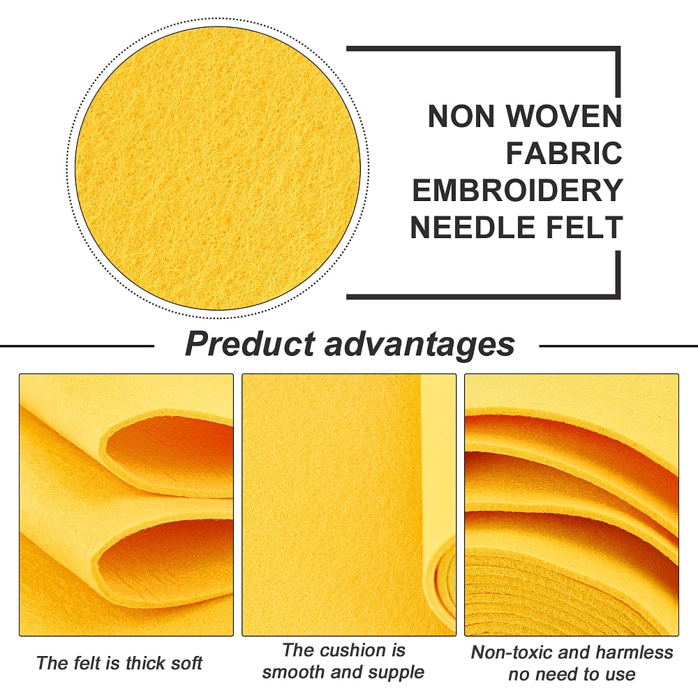 1 Roll Non Woven Fabric Embroidery Needle Felt for DIY Crafts Gold 140x3mm 6m/roll