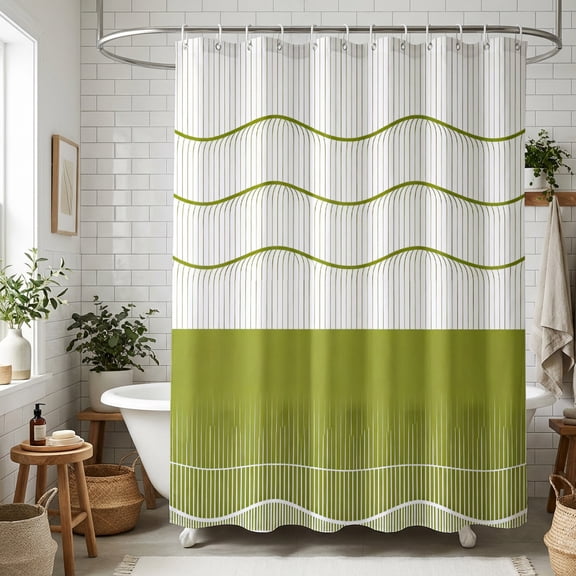 Auckpure 72 x 72 Inch Decorative Shower Curtain with 12 Hooks, Waterproof Fabric Bath Curtain for Bathroom Decor