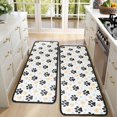thumbnail image 4 of Kitchen Rugs Sets Of 2,Black Dog Puppy Paw Anti Fatigue Kitchen Mat Rugs Non Slip Washable,Decorative Kitchen Floor Mats for Kitchen,Sink,Laundry,17"x47"+17"x47", 4 of 5