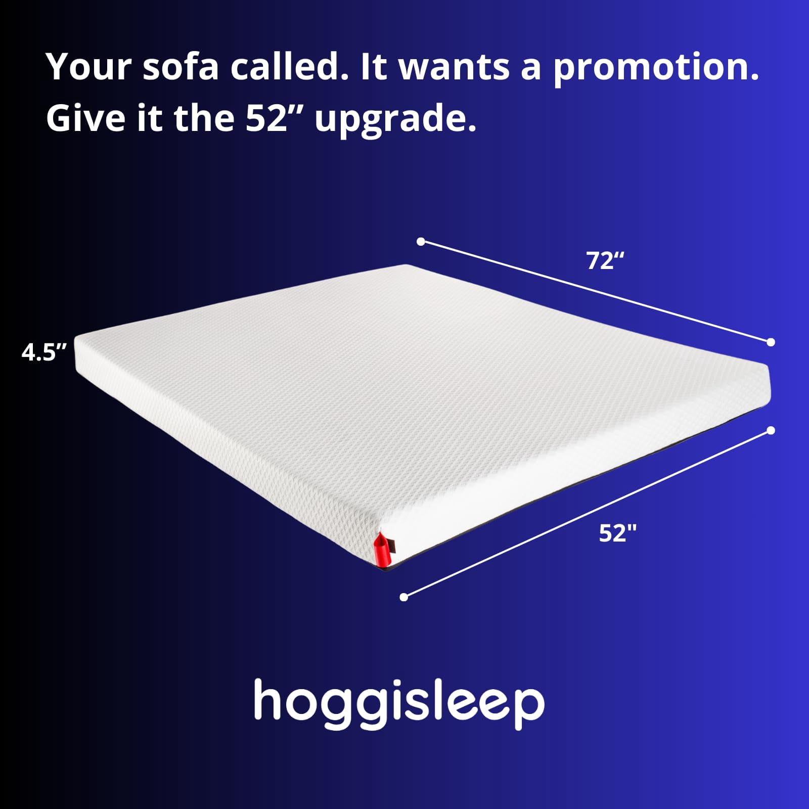 Full, 4.5 Inch Sleeper Sofa Bed Mattress - 52x72, Aquasoft Memory Foam, Medium Firm, Breathable Diamond Soft Cover Fabric, Certified Only Safe Foams, Bed in a Box Mattress Made in USA (Full)