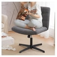 thumbnail image 4 of YOSITiuu Wide Armless Desk Chair No Wheels, Back Criss Cross Chair for Office, Modern Swivel Cross Legged Chair, Height Adjustable Wide Seat Home Office Task Chairs (Dark Gray), 4 of 9