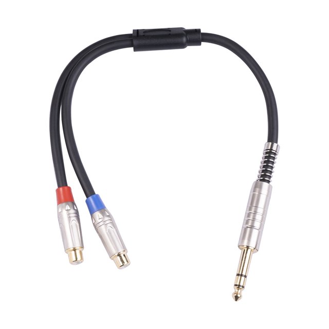 Audio Cable Professional Wear-resistant Black Headphone Splitter Plug-in Alloy Adapter Headphone Splitter Video Camera Accessories Converter Sound Console