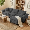 thumbnail image 2 of HOMCOM Sectional Sofa, L Shaped Couch with Deep Seat, Ottoman, Dark Grey, 2 of 10