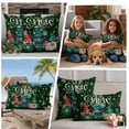 thumbnail image 5 of Christmas Tree Outdoor Waterproof Pillow Covers, Green Gnomes Winter Xmas Snowflake Decorative Square Throw Pillowcase Sofa Cushion Sham for Patio/Couch/Chair, 26"x26" 2 Pack, 5 of 8